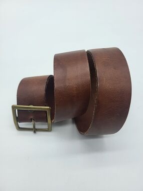 Polo by Ralph Lauren Brown Leather Belt with Brass Buckle